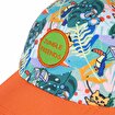 Milk&Moo Jungle Friends 4-6 Yaş Erkek Çocuk Şapkası – Turuncu Siperlikli, Nakış Aplikeli, Ayarlanabilir Yazlık Model. ürün görseli