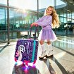 Picture of Milk&Moo Colorful Lighted Wheeled Rickshaw Kids Suitcase with 3D Ayris Design