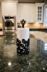 Picture of Mayer Decorative Floral Paper Towel Holder Black