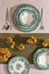 Picture of Porser Velour Green Fulya Dinner Set 24 Pieces