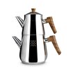 Picture of Serenk Traditional Turkish Tea Pot, 18/10 Stainless Steel, Rapid Boil Stove Top