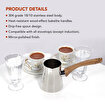 Picture of Serenk Definition 4 Pieces Stainless Steel Coffee Pot Set with Stand, 2-3-4 Cups