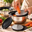 Serenk Modernist Rendeli Çelik Karıştırma ve Saklama Kabı Seti 16-20-24 cm. ürün görseli