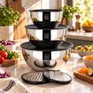 Serenk Modernist Rendeli Çelik Karıştırma ve Saklama Kabı Seti 16-20-24 cm. ürün görseli