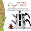 Serenk Modernist Çelik Çaydanlık, 1 L Demlik, 1.5 L Alt Hazne, İndüksiyon Uyumlu. ürün görseli