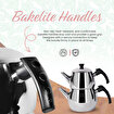 Picture of Serenk Modernist Steel Teapot | 1 L Teapot, 1.5 L Bottom, Induction Compatible, Stainless Steel