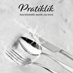 Serenk Milano Çelik Çatal Kaşık Bıçak Takımı 24 Parça, Premium 18/10 Paslanmaz Çelik. ürün görseli