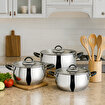 Picture of Serenk Modernist Stackable 6 Pieces Stainless Steel Cookware Set