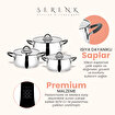 Serenk Modernist 6 Parça Çelik Tencere Seti, 18/10 Paslanmaz Çelik, 18-22-26 cm. ürün görseli