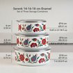 Picture of Serenk 3-Piece Enamel Food Storage Bowl Set with Airtight Vacuum Lids – Stovetop & Induction Safe Nesting Bowls (0.7 Qt, 0.85 Qt, 1.06 Qt)