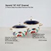 Picture of Serenk 2-Piece Enamel Dutch Oven Casserole Set, 4.2 Qt & 6.5 Qt Stockpots with Lids, Induction Safe (Navy Blue & Gold)