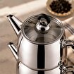 Serenk Excellence Orta Boy Çelik Çaydanlık 1,25 L Demlik, 2 L Suluk. ürün görseli