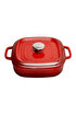 Picture of Sürel Cast iron square shallow casserole    26 cm red