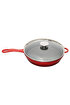 Picture of Sürel Cast iron glass lid  fry pan 28 cm red