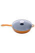 Picture of Sürel Cast iron glass lid  fry pan 28 cm orange