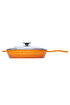 Picture of Sürel Cast iron glass lid  fry pan 28 cm orange