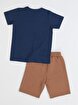 Picture of Casabony New Gen Brown Shorts + T-shirt Set 3 Years