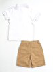Picture of Casabony Casa Beige Gabardine Shorts + Polo T-shirt Set 3 Years