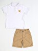 Picture of Casabony Casa Beige Gabardine Shorts + Polo T-shirt Set 3 Years