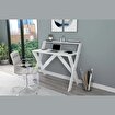 X Ayaklı Raflı Ders Çalışma Masası 50x90 cm Beyaz resmi