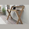 X Ayaklı Raflı Ders Çalışma Masası 50x90 cm Atlantik Çam resmi
