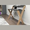 X Ayaklı Raflı Ders Çalışma Masası 50x90 cm Çam - Antrasit resmi