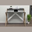 X Ayaklı Raflı Ders Çalışma Masası 50x90 cm Çam - Antrasit resmi