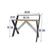 X Ayaklı Raflı Ders Çalışma Masası 50x90 cm Antrasit - Çam resmi