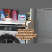 Çamaşır Makinesi Dolabı 3 Raflı Kapaklı Banyo Dolabı Mat Beyaz resmi