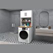 Çamaşır Makinesi Dolabı 3 Raflı Kapaklı Banyo Dolabı Atlantik Çam - Beyaz resmi