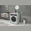 Çamaşır Makinesi Dolabı 89x65 cm Mat Beyaz resmi