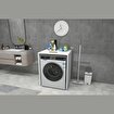 Çamaşır Makinesi Dolabı 89x65 cm Mat Beyaz resmi