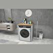 Çamaşır Makinesi Dolabı 89x65 cm Çam - Beyaz resmi