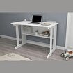 Pillar Kütüphaneli Geniş Çalışma Masası 100x56 Cm Beyaz resmi