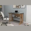 Pillar Kütüphaneli Geniş Çalışma Masası 100x56 Cm Çam - Antrasit resmi