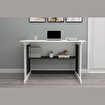 Pillar Kütüphaneli Geniş Çalışma Masası 100x56 Cm Beyaz - Antrasit resmi