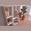 Yegane Çift Kullanımlı Duvar Rafı / Mini Kitaplık — Beyaz - Çam resmi