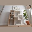 Yegane Çift Kullanımlı Duvar Rafı / Mini Kitaplık — Çam - Beyaz resmi