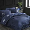 Picture of Hobby Elegant Olimpos Navy Blue - Double Embroidered Satin Duvet Cover Set