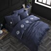 Picture of Hobby Elegant Olimpos Navy Blue - Double Embroidered Satin Duvet Cover Set