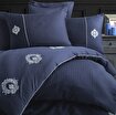 Picture of Hobby Elegant Olimpos Navy Blue - Double Embroidered Satin Duvet Cover Set