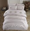 Picture of Hobby Premium Azra Beige - Poplin Double Embroidered Duvet Cover Set