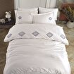 Picture of Hobby Premium Azra Cream - Poplin Double Embroidered Duvet Cover Set