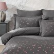 Hobby Premium Spring Gri - Poplin Çift Kişilik Nakışlı Nevresim Takımı. ürün görseli