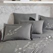 Hobby Premium Vera Gri - Poplin Çift Kişilik Nakışlı Nevresim Takımı. ürün görseli
