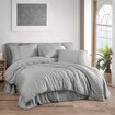 Picture of Hobby Çift Kişilik 300 TC Tencel Düz Saten Nevresim Takımı - Açık Gri