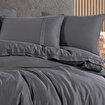 Picture of Hobby Çift Kişilik 300 TC Tencel Düz Saten Nevresim Takımı - Antrasit