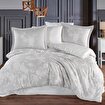 Hobby Avelina Ekru Gri - Çift Kişilik Saten Nevresim Takımı. ürün görseli