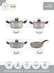 Hascevher Terra 7 Pcs Nonstick Set Cam Kapaklı(18/22Ten/26Kar/26Tv)	Renk: Krem Siyah   . ürün görseli