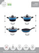 Hascevher Gloria 7 Pcs Silikon Tencere Seti 2.7mm (18/22Ten/26Kar/26Tv) Renk: SİYAH MAVİ   . ürün görseli